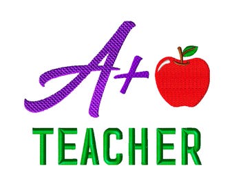 Teacher Gift Machine Embroidery Design: School Word Art Instant Download Embroidery Files (5 Sizes).