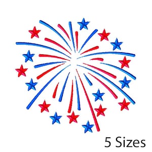 Fireworks Embroidery Design, USA Design, July 4th Design, Independence Day Design, Machine Embroidery Design, Instant Download in 5 Sizes
