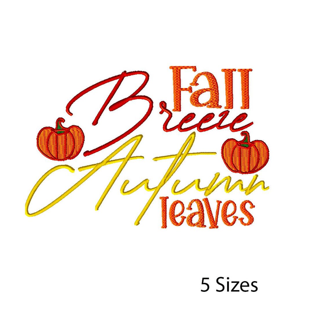 Fall Breeze Autumn Leaves Machine Embroidery Design: 5 Sizes (instant ...
