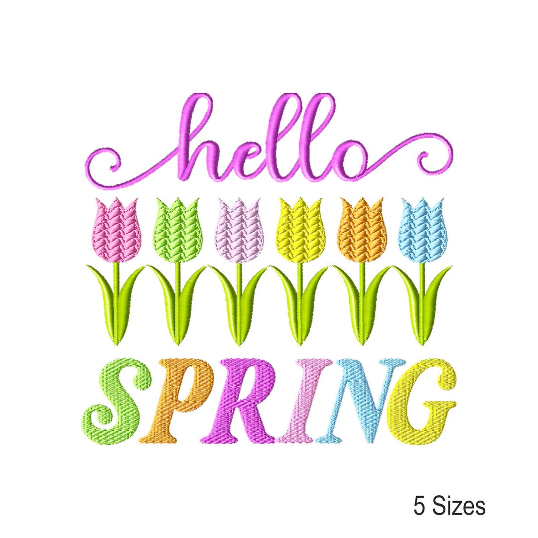 Spring Machine Embroidery Design: Instant Download Files (5 Sizes) - Etsy
