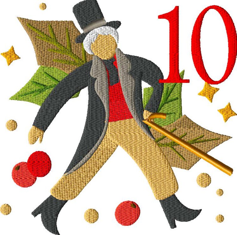 Ten Lords a Leaping Machine Embroidery Design: 12 Days of Christmas ...