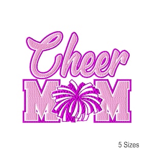 Cheer  Mom Machine Embroidery Design: Sports Instant Download Embroidery Files (5 Sizes)