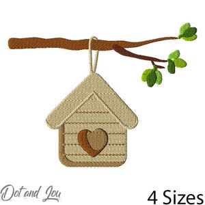 Sweet Birdhouse Machine Embroidery Design in 4 Sizes