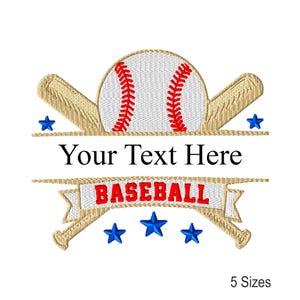 Baseball Split Monogram Machine Embroidery Design: Sports Instant Download Embroidery Files (5 Sizes)