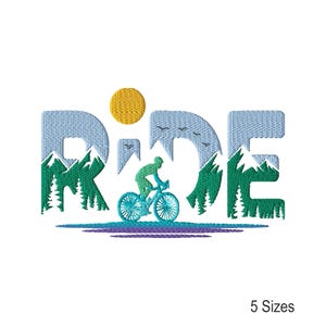Bicycle Machine Embroidery Designs: Instant Download Files (5 Sizes)