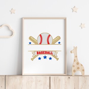 Baseball Split Monogram Embroidery Design: Sports Instant Download Files (5 Sizes) image 5