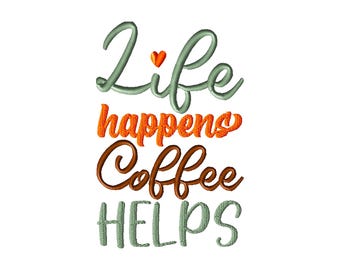 Life word Art Machine Embroidery Design: Funny Instant Download (5 Sizes).
