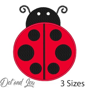 Lady Bug Applique Machine Embroidery Design in 3 Sizes