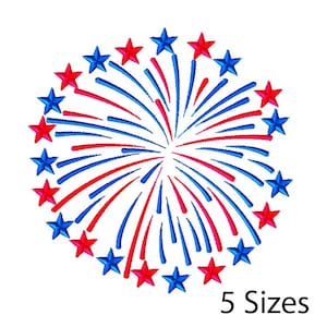 Fireworks 3 Embroidery Design, Independence Day Embroidery Design, July 4th Embroidery Design, Machine Embroidery Design, Instant Download