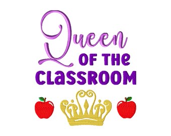 Teacher Gift Machine Embroidery Design: School Word Art Instant Download Embroidery Files (5 Sizes).