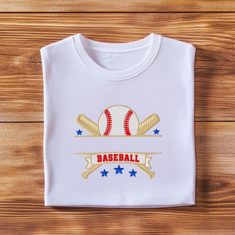 Baseball Split Monogram Embroidery Design: Sports Instant Download Files (5 Sizes) image 9