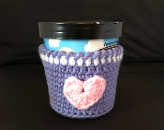 50%OFF Ice Cream Cozy - Fits Pint Containers - With Cup Handle- Lavender/Pink/White