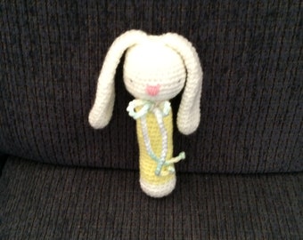 50%OFF Toy - Sleepy Bunny Rattle - White/Yellow