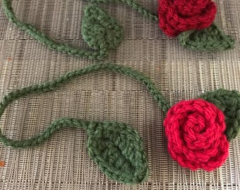Rose Bookmark - Crochet - Choose Color