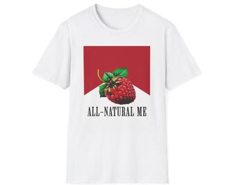 Raspberry Illustration All-Natural Me T-Shirt | Fruit Graphic Tee