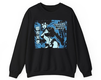 Cyberpunk Anime Girl Crewneck Sweatshirt | Urban Angel Graphic