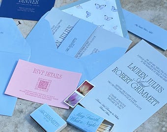 Wedding Invitation Template with Detail Card + Rehearsal Dinner Card