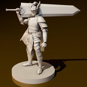 Menselijk mannetje Paladin 3 Greatsword | Niet storen-miniaturen | Model NS | DungeonGuildVerkoper | Geen montage vereist | Trpg Mini