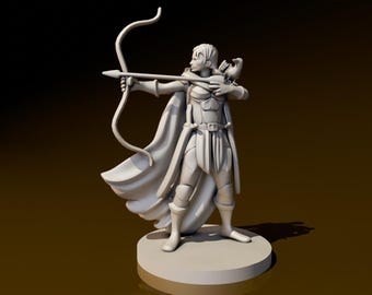 Mensch Waldläuferin mit Rabe | DND Miniaturen | DND Modell | DungeonGildenKaufmann | Keine Montage Erforderlich | 1 Stück | TTrpgMini