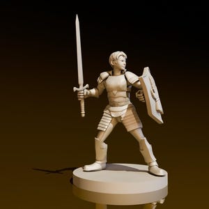 Female Paladin | DND Miniatures | DND Model | DungeonGuildMerchant | No Assembly Required | 1 Piece | TTrpg Mini