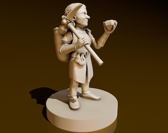 Deep Gnome Female | DND Miniatures | DND Model | DungeonGuildMerchant | 32mmScale | No Assembly Required | 1 Piece | TTrpg Mini