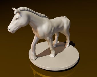 Zugpferd | DND Miniaturen | DND Modell | DungeonGildenKaufmann | Keine Montage Erforderlich | 1 Stück | TTrpg Mini