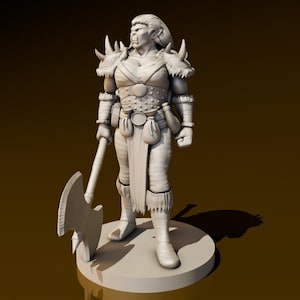 Orc Female Warrior | DND Miniatures | DND Model | DungeonGuildMerchant | No Assembly Required | 1 Piece | TTrpg Mini