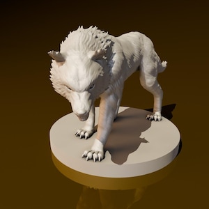 Wolf pose 2 | DND Miniatures | DND Model | DungeonGuildMerchant | No Assembly Required | 1 Piece | TTrpg Mini