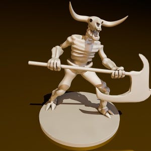 Skelton Minotaur | DND Miniatures | DND Model | DungeonGuildMerchant | No Assembly Required | 1 Piece | TTrpg Mini