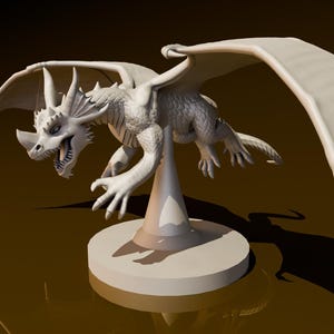 Blue Dragon Wyrmling Flying | DND Miniatures | DND Model | DungeonGuildMerchant | No Assembly Required | 1 Piece | TTrpg Mini