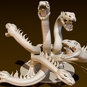 Hydra | DND-miniatyrer | DND-modell | DungeonGuildMerchant | Ingen montering krävs | 1 del | TTrpg Mini