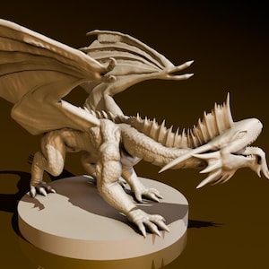 Silver Dragon Wyrmling | DND Miniatures | DND Model | DungeonGuildMerchant | No Assembly Required | 1 Piece | TTrpg Mini