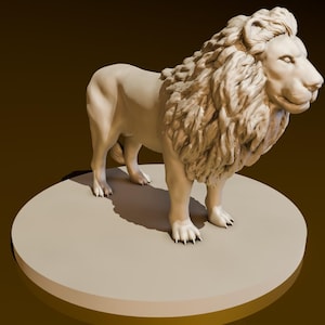 Lion | DND Miniatures | DND Model | DungeonGuildMerchant | No Assembly Required | 1 Piece | TTrpg Mini