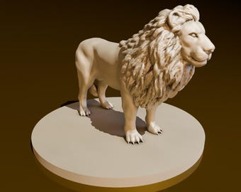 Lion | DND Miniatures | DND Model | DungeonGuildMerchant | No Assembly Required | 1 Piece | TTrpg Mini