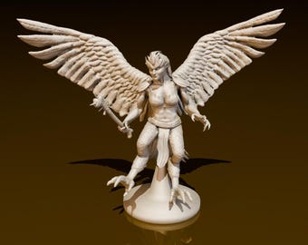 Harpyie Pose 1 | DND Miniaturen | DND Modell | DungeonGildenKaufmann | Keine Montage Erforderlich | 1 Stück | TTrpg Mini