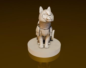 Cat in Armor | DND Miniatures | DND Model | DungeonGuildMerchant | No Assembly Required | 1 Piece | TTrpg Mini
