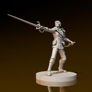 Human Male  Swashbuckler | DND Miniatures | DND Model | DungeonGuildMerchant | No Assembly Required | 1 Piece | TTrpg Mini