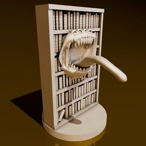 Bookshelf Mimic | DND Miniatures | DND Model | DungeonGuildMerchant | No Assembly Required | 1 Piece | TTrpg Mini