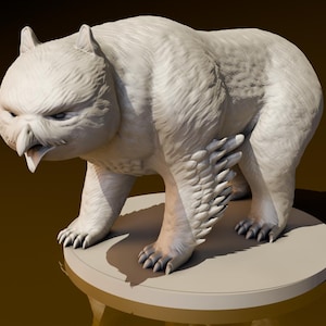 Polar Owlbear | DND Miniatures | DND Model | DungeonGuildMerchant | No Assembly Required | 1 Piece | TTrpg Mini