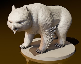 Polar Owlbear | DND Miniatures | DND Model | DungeonGuildMerchant | No Assembly Required | 1 Piece | TTrpg Mini