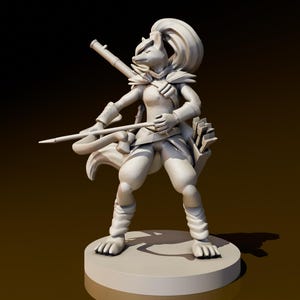 Kitsune Ranger | DND Miniatures | DND Model | DungeonGuildMerchant | No Assembly Required | 1 Piece | TTrpgMini