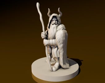 Dwarf Male Druid 4 | DND Miniatures | DND Model | DungeonGuildMerchant | 32mmScale | No Assembly Required | 1 Piece | TTrpg Mini