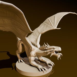 bronze Dragon Wyrmling | DND Miniatures | DND Model | DungeonGuildMerchant | No Assembly Required | 1 Piece | TTrpg Mini