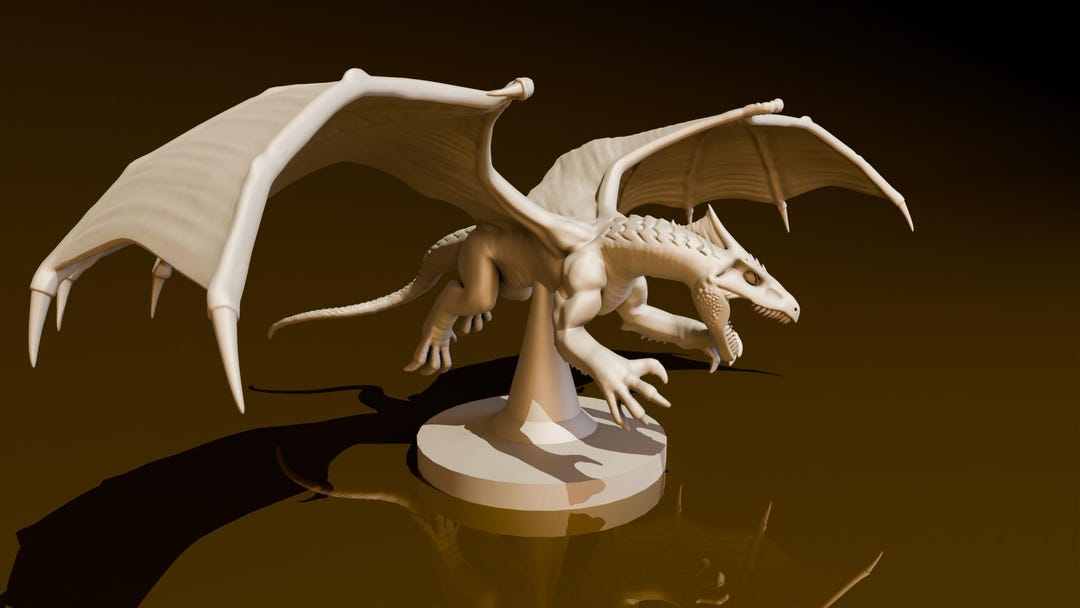 White Dragon Wyrmling Flying | DND Miniatures | DND Model ...