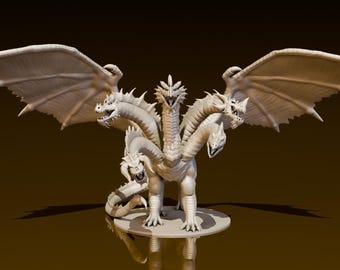 Tiamat in Dragon Form | DND Miniatures | DND Model | DungeonGuildMerchant | No Assembly Required | 1 Piece | TTRPG Mini