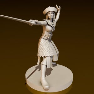 Female Pirate Captain | DND Miniatures | DND Model | DungeonGuildMerchant | No Assembly Required | 1Piece | TTrpg Mini
