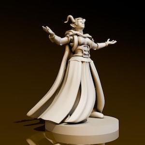 Tiefling Female Sorceress 2 | DND Miniatures | DND Model | DungeonGuildMerchant | No Assembly Required | 1 Piece | TTrpg Mini