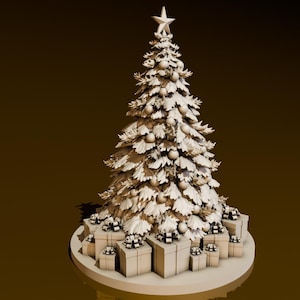 Christmas Tree Mimic in Hiding | DND Miniatures | DND Model | DungeonGuildMerchant | 32mmScale | No Assembly Required | 1 Piece | TTrpg Mini