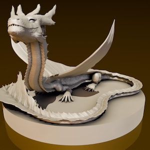 Gold Dragon Wyrmling | DND Miniatures | DND Model | DungeonGuildMerchant | No Assembly Required | 1 Piece | TTrpg Mini