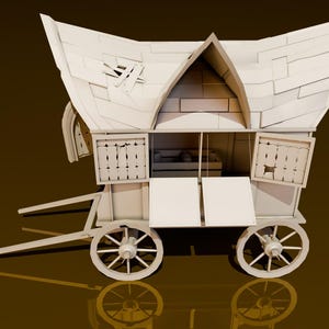 Market Cart | DND Miniatures | DND Model | DungeonGuildMerchant | No Assembly Required | 1 Piece | TTrpg Mini